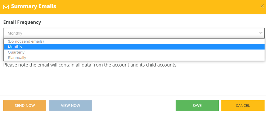 The Summary Emails setting
