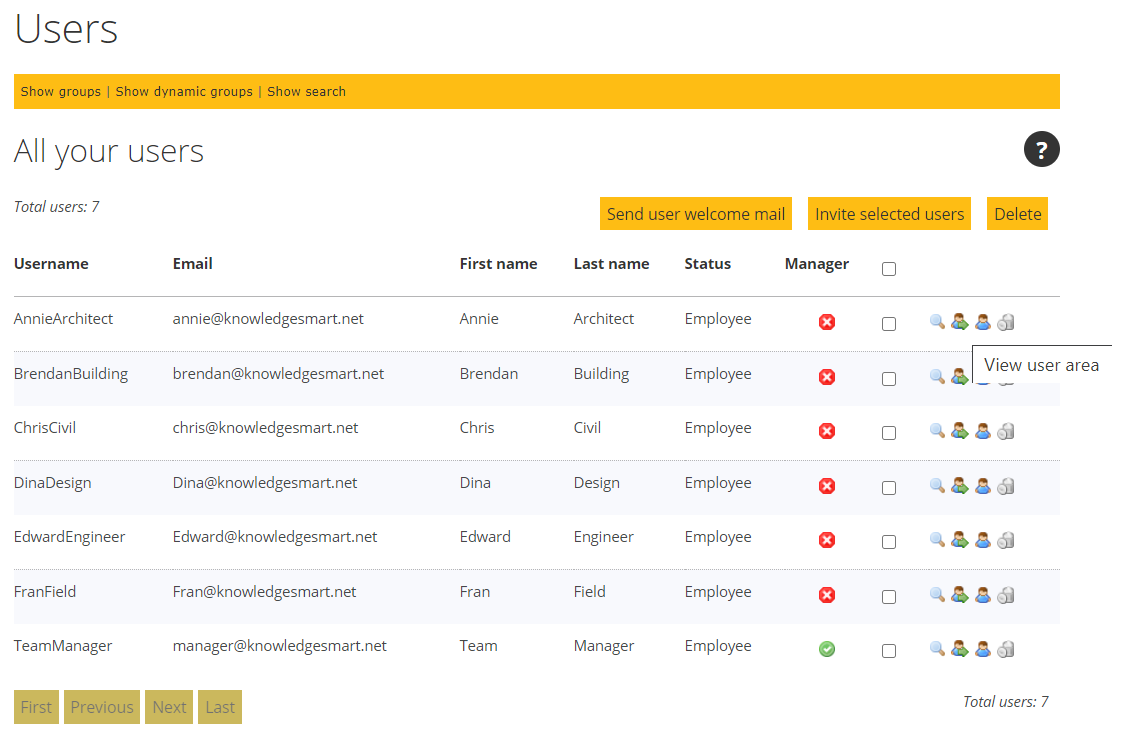 KnowledgeSmart individual manager pages – Eagle Point Software
