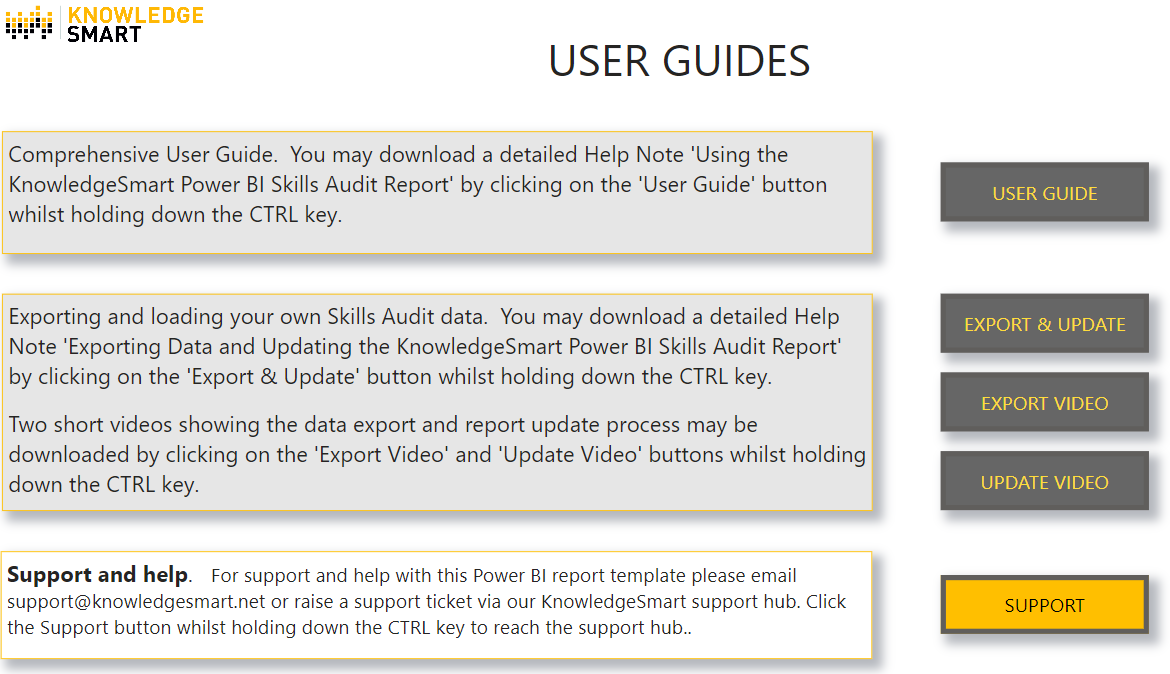 The User Guides tab