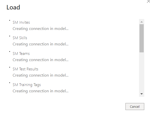 The data load progressing